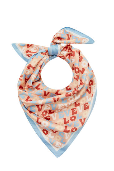 Love slogan print scarf