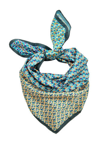 Geometric satin scarf