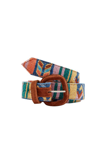 Belt in coloured fabric