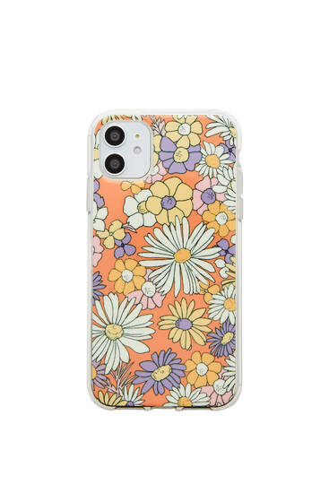 Retro flower print smartphone case