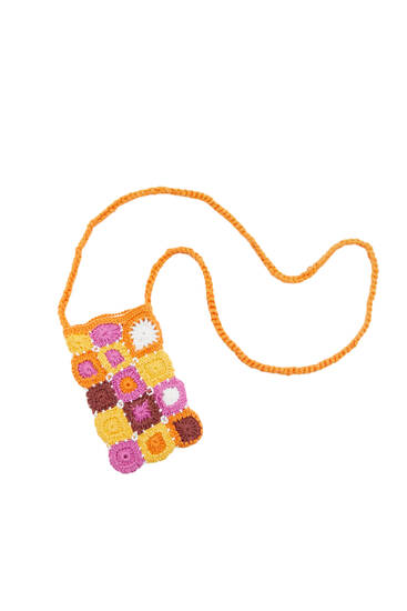 Crochet mobile phone bag
