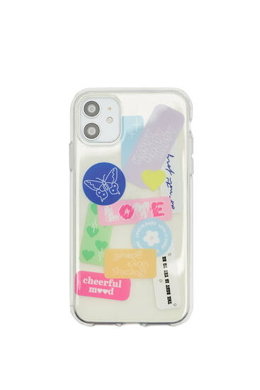 Smartphone case with stickers