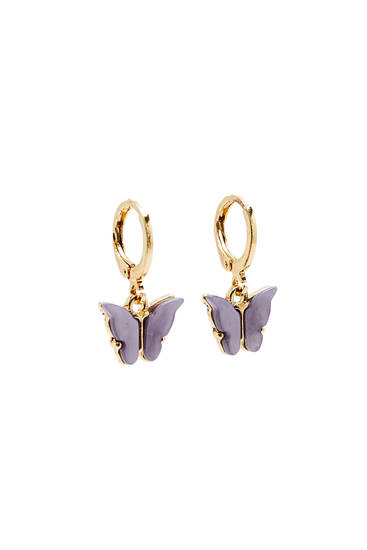 Enamelled butterfly earrings