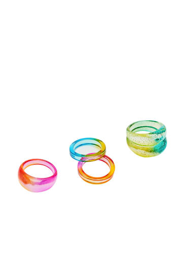 Pack of ombré resin rings