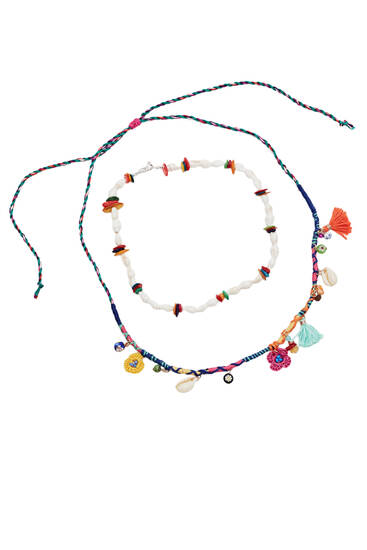 Pack 2 collares flores crochet