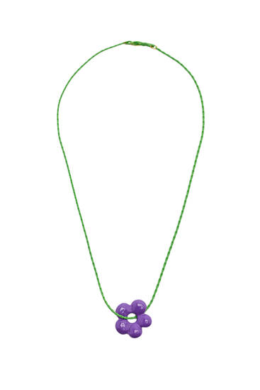 Enamelled daisy bead necklace