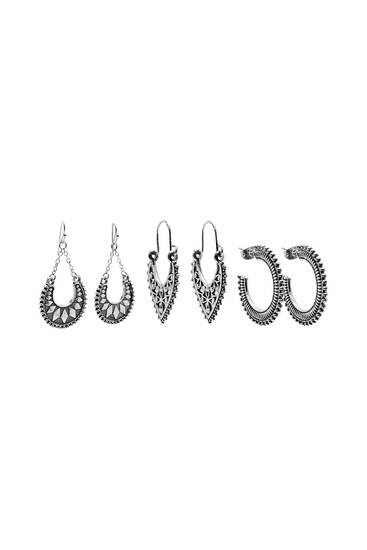 3-pack of basic hoop earrings