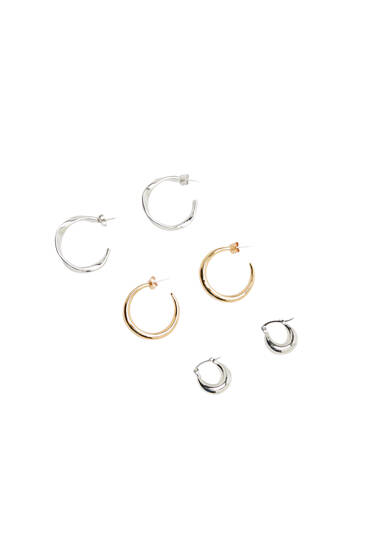 3-pack of hoop earrings