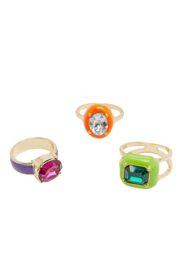 3-pack of coloured rings