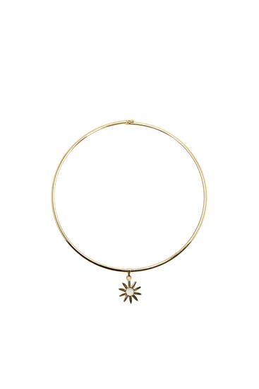 Kovový kvetinový náhrdelník