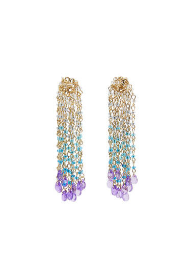 Cascade earrings with stones