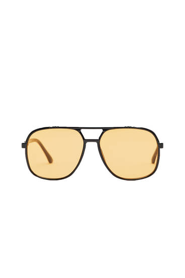 Pilotensonnenbrille mit Gläsern in Orange