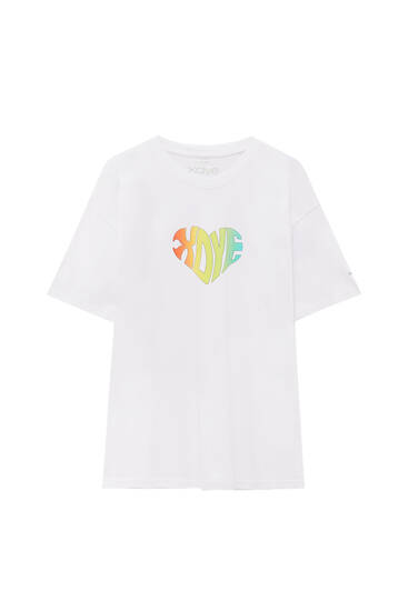 Κοντομάνικη μπλούζα με καρδιά XDYE