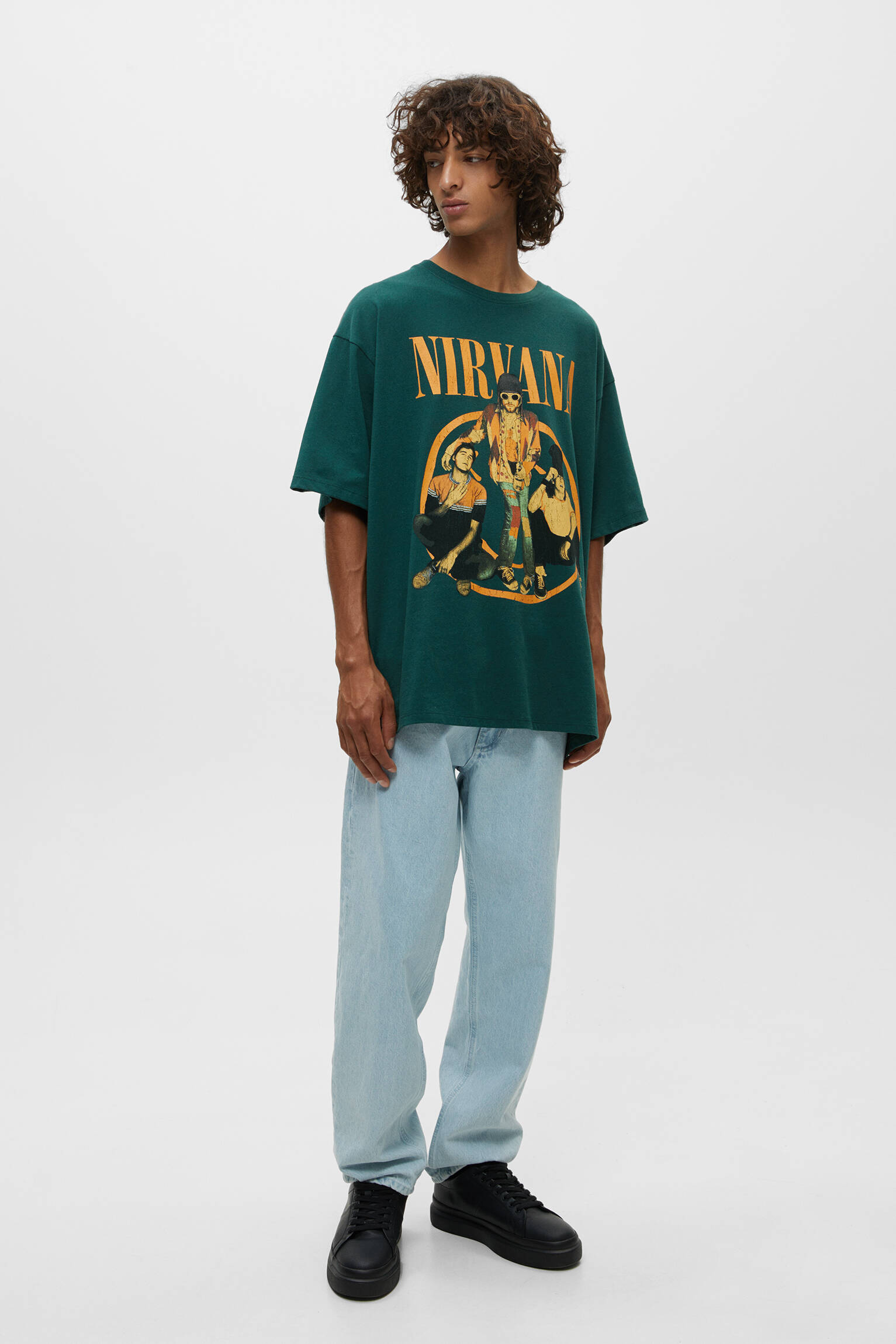 Nirvana Pull And Bear Camisetas Rock Camiseta Para Hombre KURT