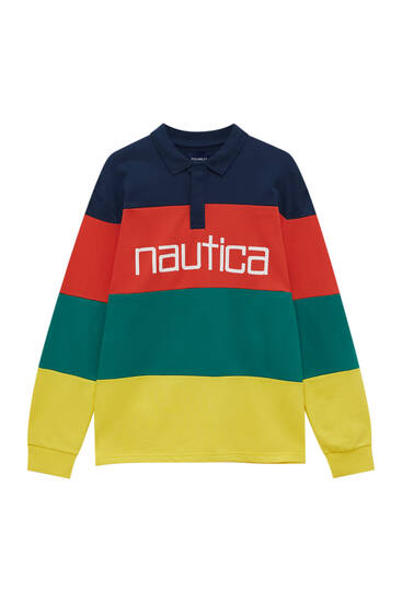 Nautica polo shirt with multicoloured stripes