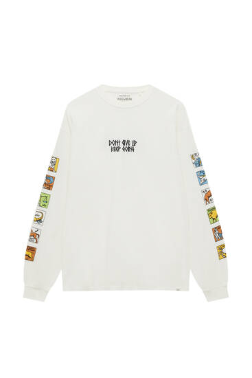 Embroidered long sleeve T-shirt