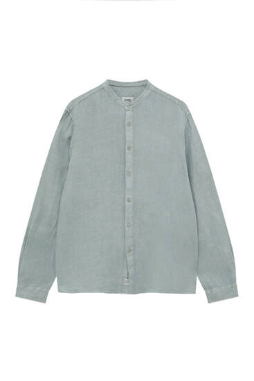 pull and bear grandad collar shirt