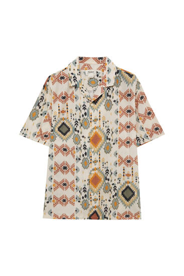 Coloured geometric print shirt
