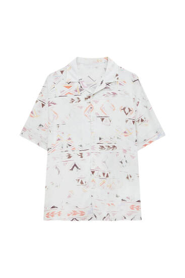 Coloured short sleeve shirt with print