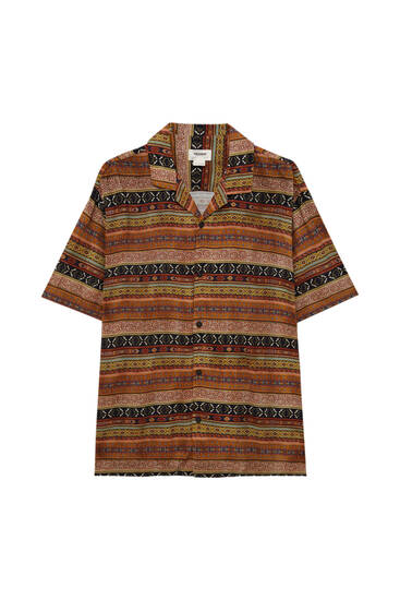 Pull&Bear Hemd HERREN Hemden & T-Shirts Print Mehrfarbig S Rabatt 74 % 