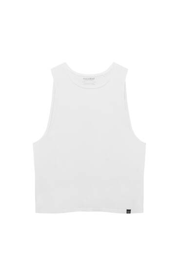 Basic vest top with label detail
