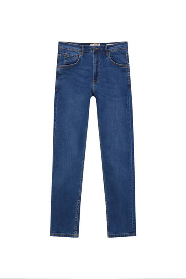 Basic medium blue carrot fit jeans 