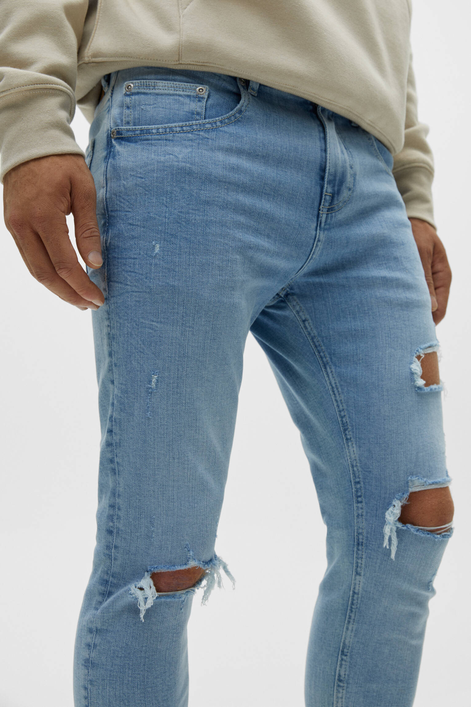 Pull & Bear - Ripped super skinny fit jeans