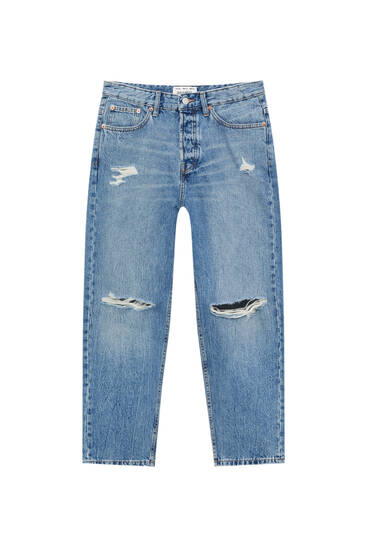 Loose fit cotton jeans