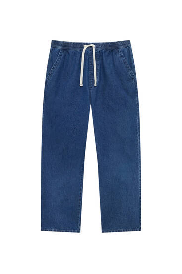 Jogger jeans in chambray fabric