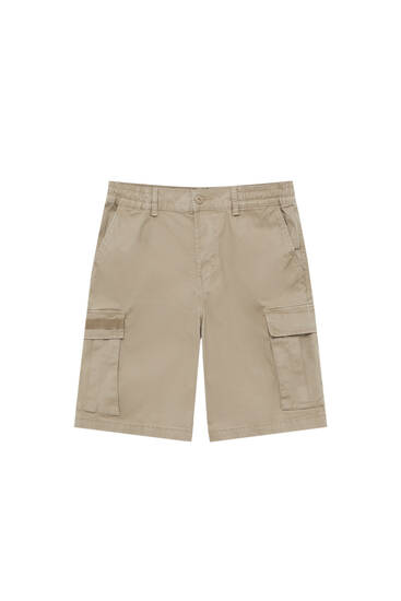 Basic coloured cargo Bermuda shorts