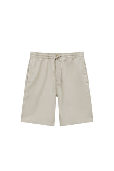 Basic Bermuda shorts in a linen and cotton blend