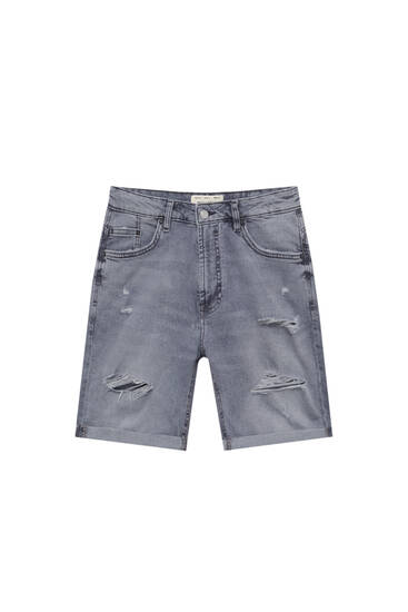 Slim Fit Denim Shorts for Men | Pull\u0026Bear