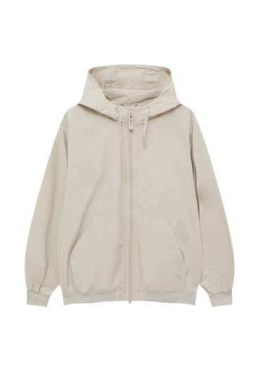 Basic lightweight hooded jacket