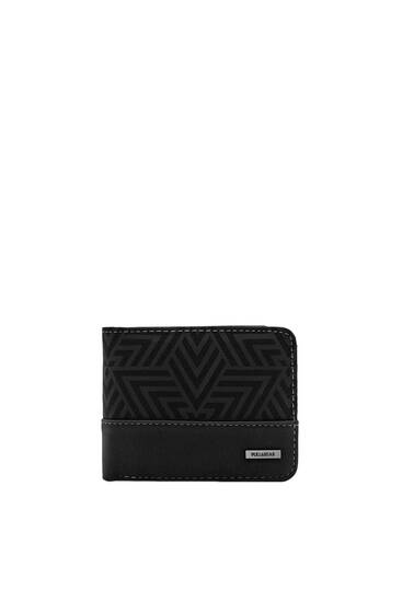 Black wallet with geometric print