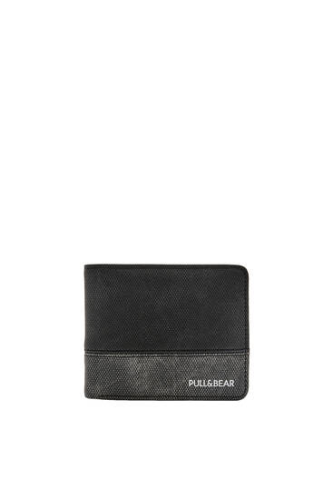 Πορτοφόλι με γκρι και μαύρο color block