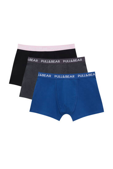 Pack of 3 pairs of coloured logo boxers