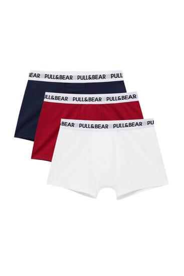 Pack of 3 boxers with white waistband