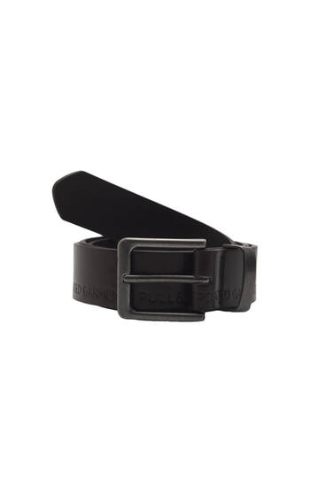 Faux leather belt with lettering