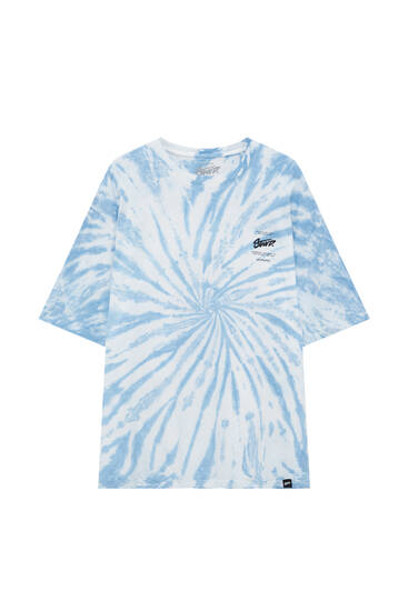 Short sleeve T-shirt with tie-dye print