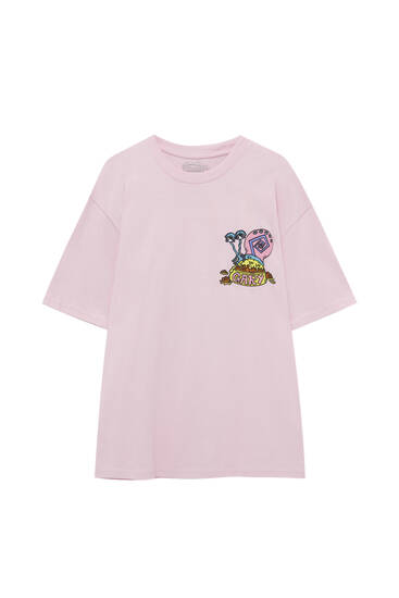 Pink Gary print T-shirt