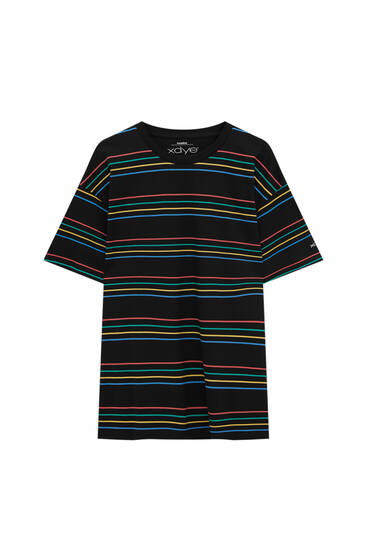 Xdye striped black T-shirt