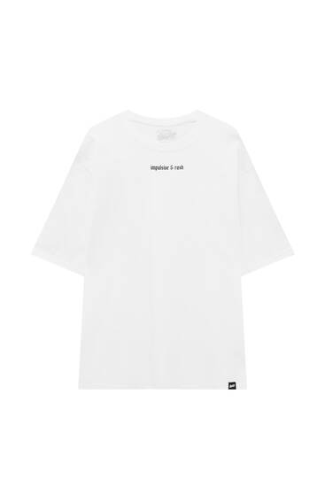 Shirt mit Slogan „Impulsive“ und Etikett