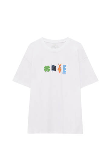 Κοντομάνικη μπλούζα με τύπωμα XDYE