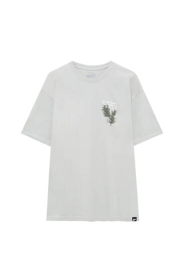 Leaf print short sleeve T-shirt