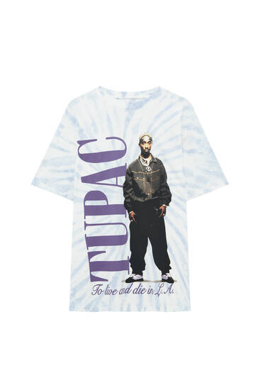 Tupac T-shirt met tie-dye