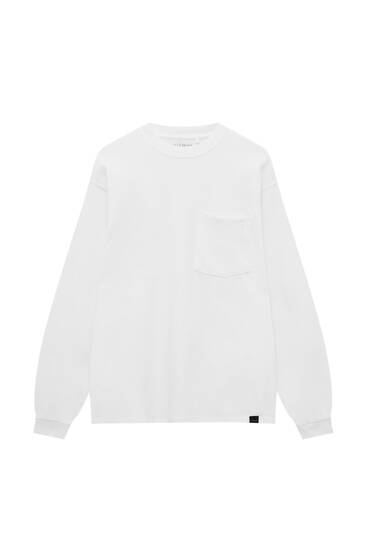 Μακρυμάνικη μπλούζα basic με τσέπη