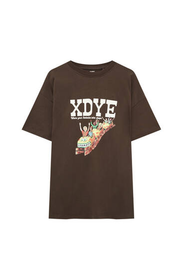 Xdye T-shirt with roller coaster