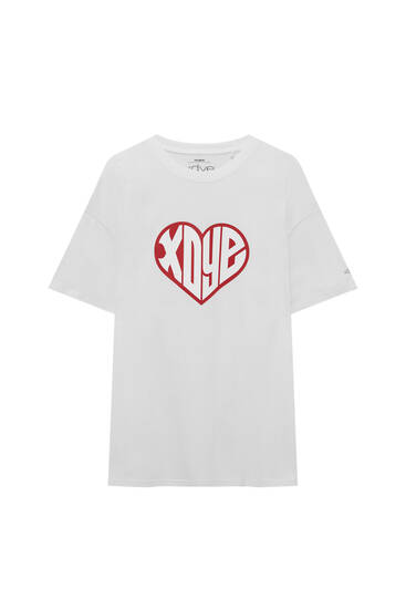 Κοντομάνικη μπλούζα XDYE με καρδιά