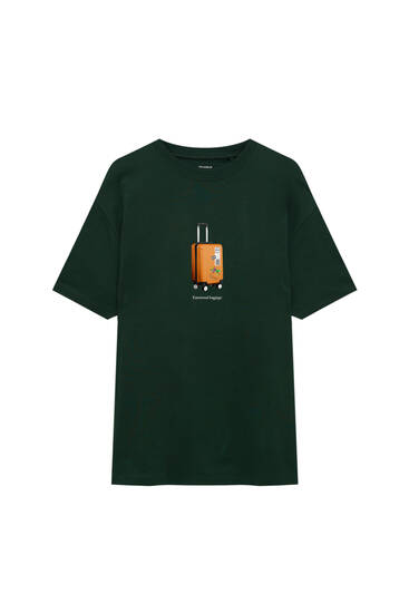 T-shirt with suitcase graphic