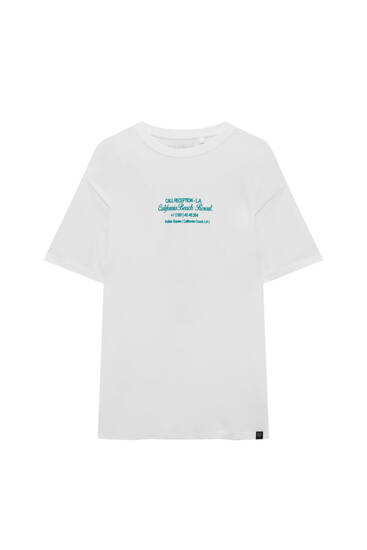 White T-shirt with Reception - L.A. graphic